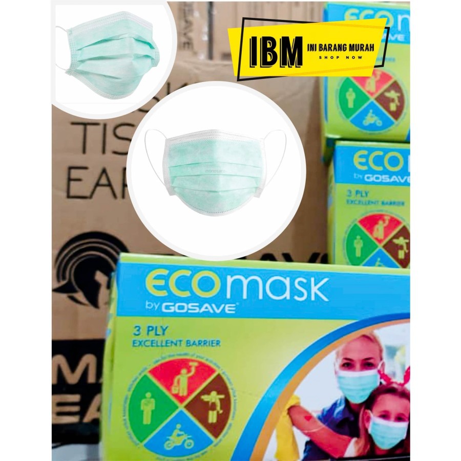 MASKER ECO MASK GOSAVE MASKER KESEHATAN 3PLY