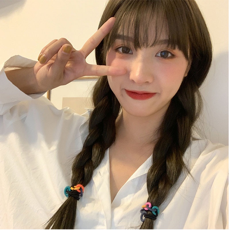 CHAIN ELASTIC CUTE COLORFUL HAIR TIE BAND IKAT KARET RAMBUT ELASTIS ANAK WANITA WARNA HAIRTIES COLOR AKSESORIS HAIR ACCESSORIES TIES