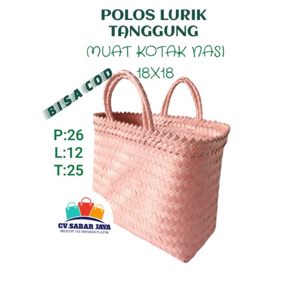 Tas Anyaman Plastik LURIK  POLOS TANGGUNG untuk Belanja Pasar Berkat Souvenir Hampers Parcel Kotak Nasi Tas Anyaman Plastik LURIK POLOS TANGGUNG Tas Keranjang Plastik jinjing POLOS Tas Anyaman Plastik POLOS LURIK TANGGUNG/ANYAMAN PLASTIK PREMIUM