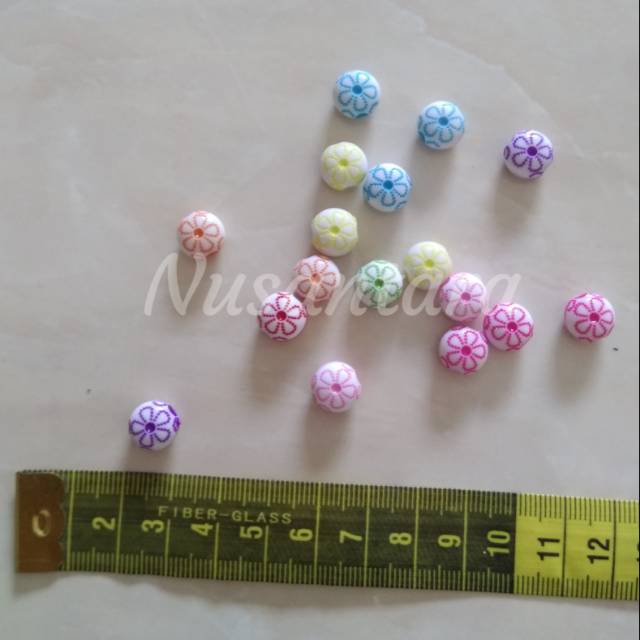 Manik bunga donat manik manik acrylic motif bunga manik warna warni