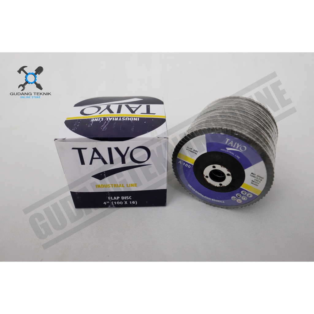 Flap Disc 4 Inch Taiyo A100 / Mata Amplas Susun Gerinda 4&quot; Taiyo A 100