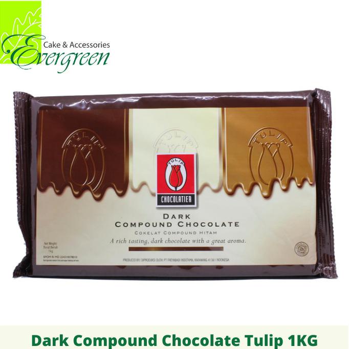 

Dark Chocolate Compound 1kg Coklat Dark Tulip