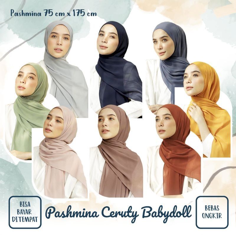 Pashmina Ceruty Baby Doll Premium 175x75 Pashmina Pashmina Ceruty