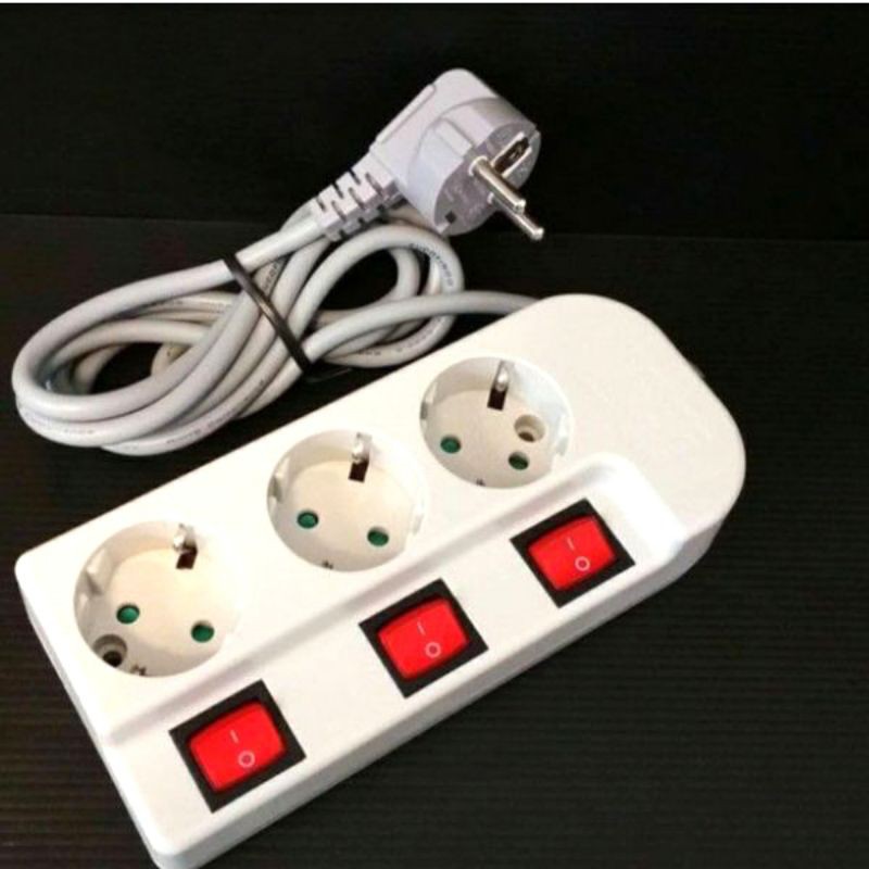 stop kontak uticon/stop kontak 3 Lubang/stop kontak plus saklar/kabel roll/colokan listrik/3 Lubang
