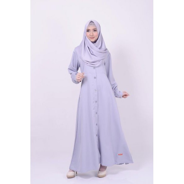 Baju Muslim Gamis Nibras NB 141 Abu Muda Cantik
