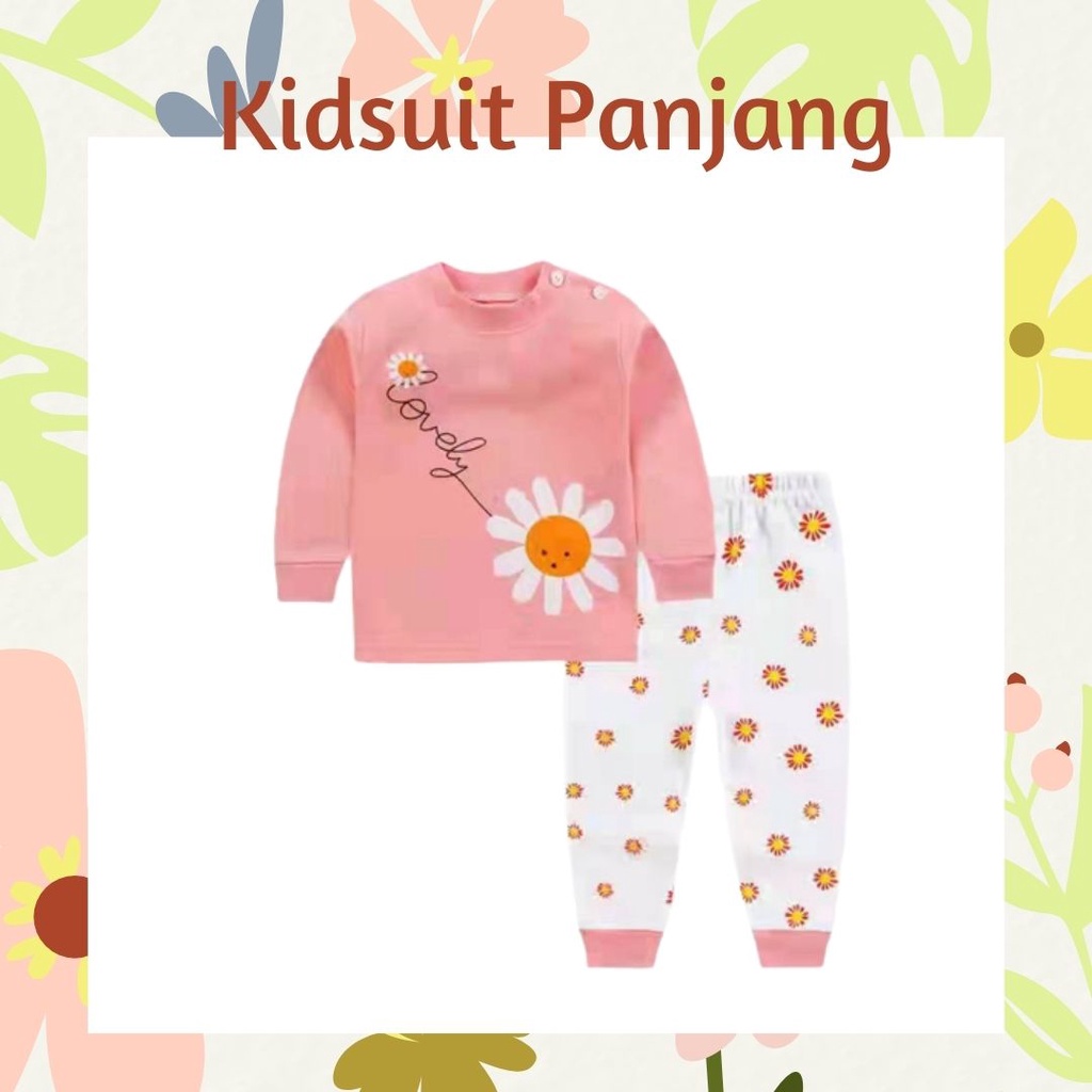 Plazababyku KIDS SUIT PANJANG H5 Setelan Anak Bahan Kaos Lengan Berkualitas Import cewek cowok NEW5