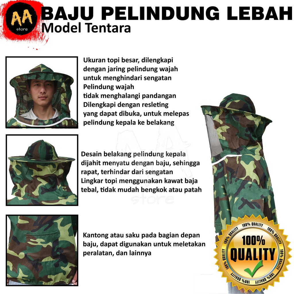 Baju Petani Peternak Lebah Madu/Pelindung Anti Sengatan Lebah