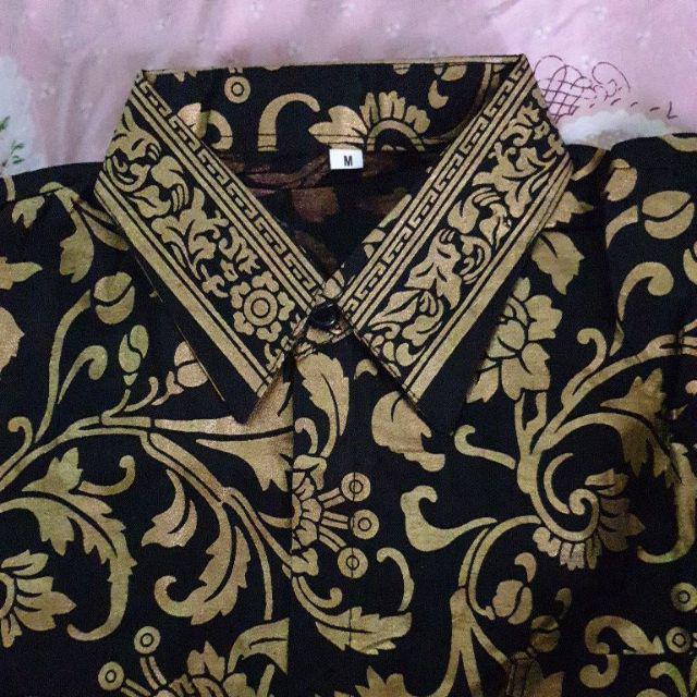 Kemeja Baju Batik Gamis Seragam Hajatan Hitam Manis