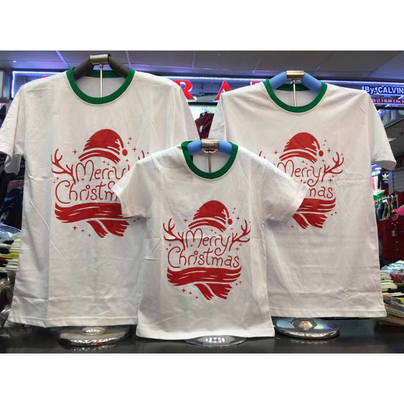kaos natal anak dan dewasa