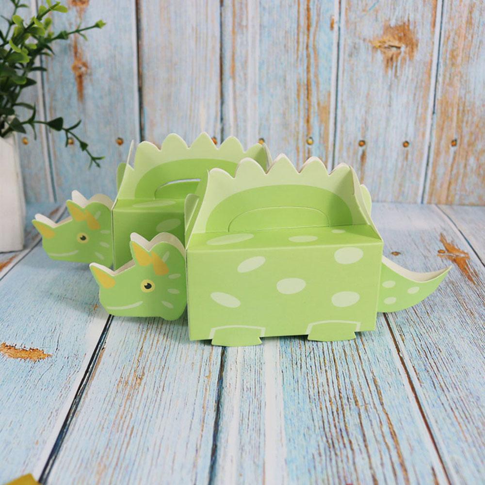 Solighter 10pcs Dinosaurus Cookie Box DIY Paper Box Kotak Hadiah Pesta Ulang Tahun Anak