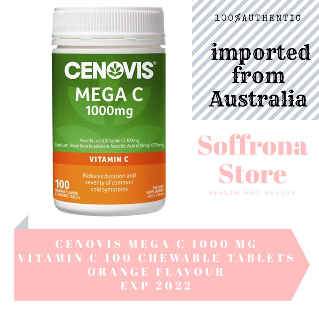 Cenovis Mega C 1000 Mg Vitamin C 100 Chewable Tablets Import Australia Ready Stock Makassar Shopee Indonesia