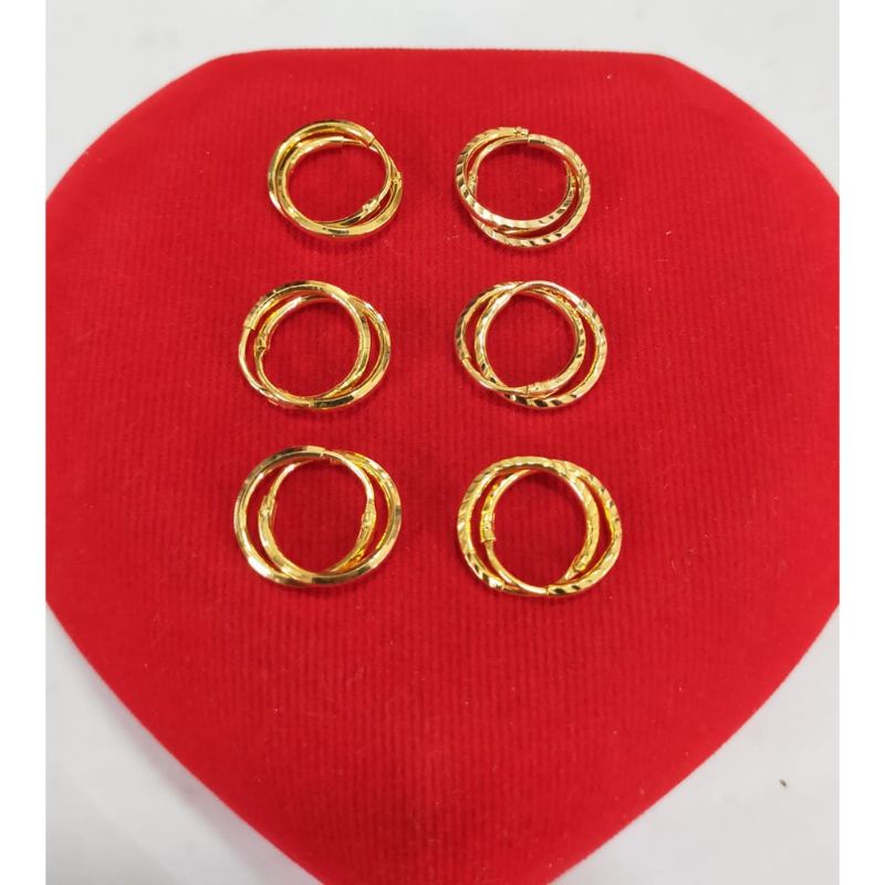 ANTING RING ANAK DAN DEWASA PERAK 925 LAPIS MAS 24K