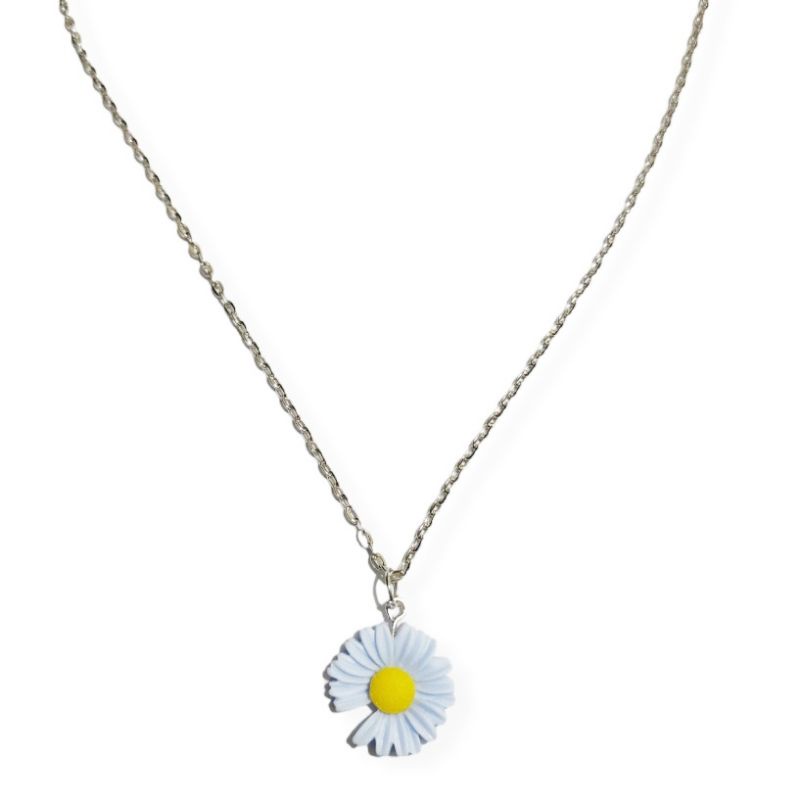 Kalung Korea Rantai Liontin Bunga Daisy Clay Sunflower Flower Korean Necklace