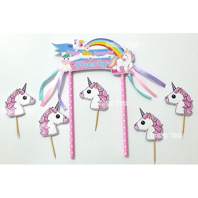 Topper Cake Birthday Unicorn 2 Custom