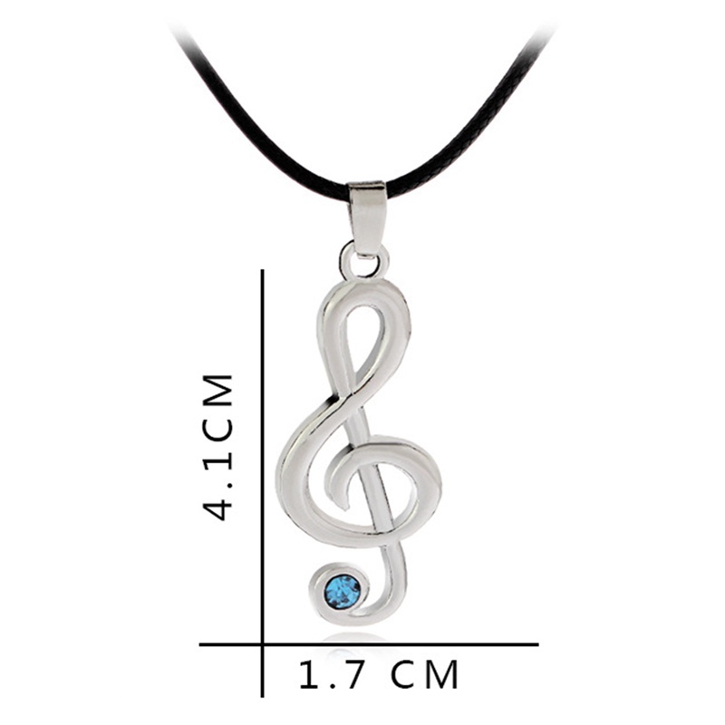 Kalung Tali Dengan Liontin Karakter Anime Miku Treble G Clef Untuk Pria Dan Wanita