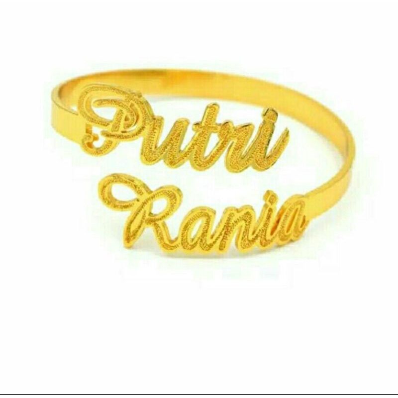 Gelang / gelang titanium / gelang wanita gelang  Nama / gelang spiral / lapis emas asli anti karat