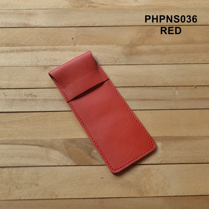 

tempat pensil kulit kulit asli warna merah pencil case - PHPNS035