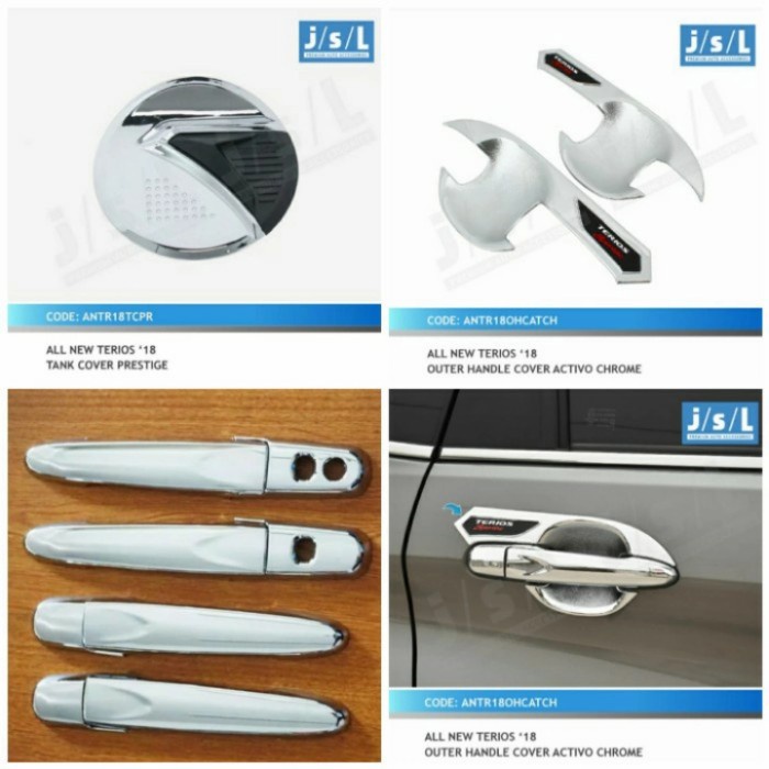 Paket outer mangkok door handle tank cover all new Terios 2018 - 2021 chrome