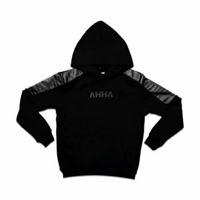 Hoodie ahha leather black