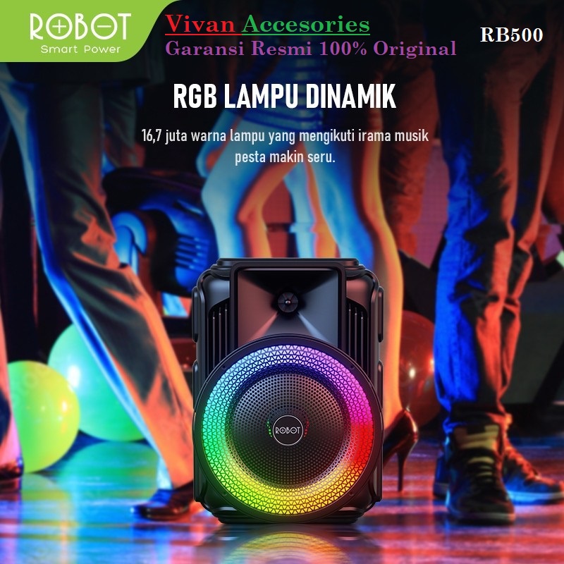 ROBOT RB500 Speaker Karaoke Bluetooth 5.0 Audio Wireless Super Bass