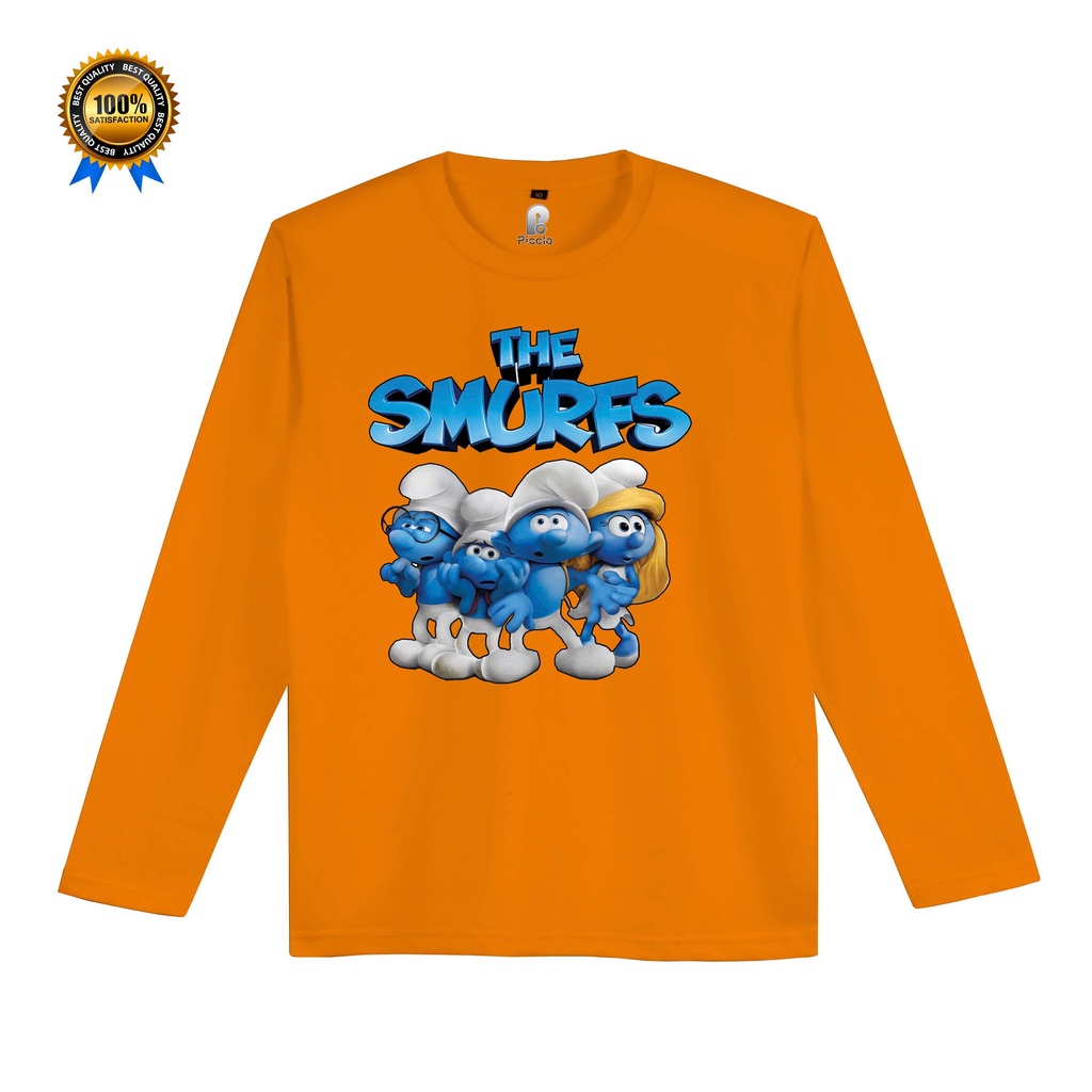 kaos anak smurfes lengan panjang unisex