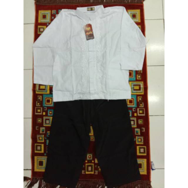 Baju Koko Setelan Anak Putih Hitam ALFAS Shopee Indonesia Baju Koko Setelan Anak Putih Hitam ALFAS Shopee Indonesia