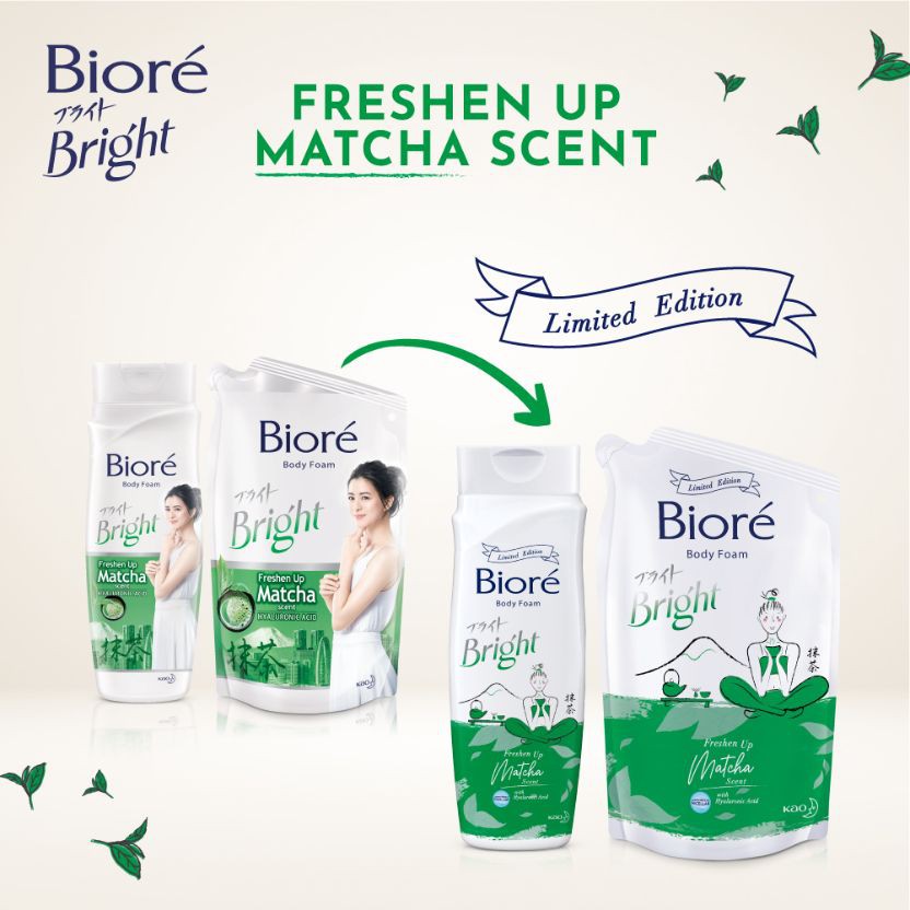 Biore Bright Body Foam Freshen Up Matcha Refill 450 ml