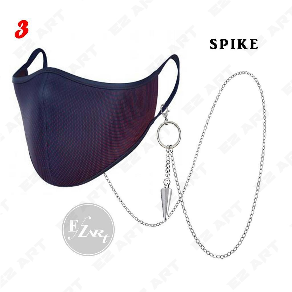 EDISI 2 - KALUNG MASKER RANTAI KPOP GANTUNGAN HEXAGRAM FEATHER SPIKE STAINLESS PRIA WANITA