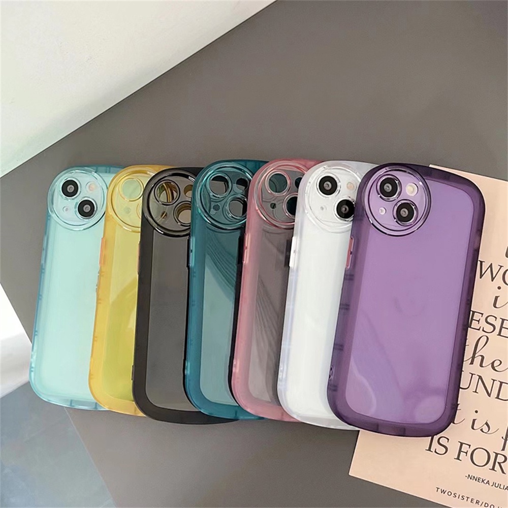 Case Pelindung Lensa Bentuk Oval Warna Macaron Untuk Realme C21Y C25Y 7i C17 Realme5 5i 6i C3 OPPOA16 A16K A16E A15 A15S A54 A53 A5 2020 A9 A31