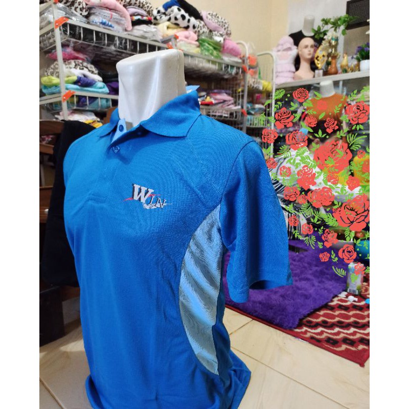 Kaos import biru polos bagus termurah