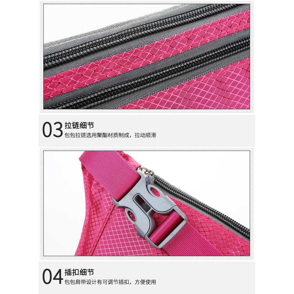 Tas Pinggang Import Tas Selempang Mini Unisex Hip Bag Sport Bumbag Multifungsi Waistbag T16
