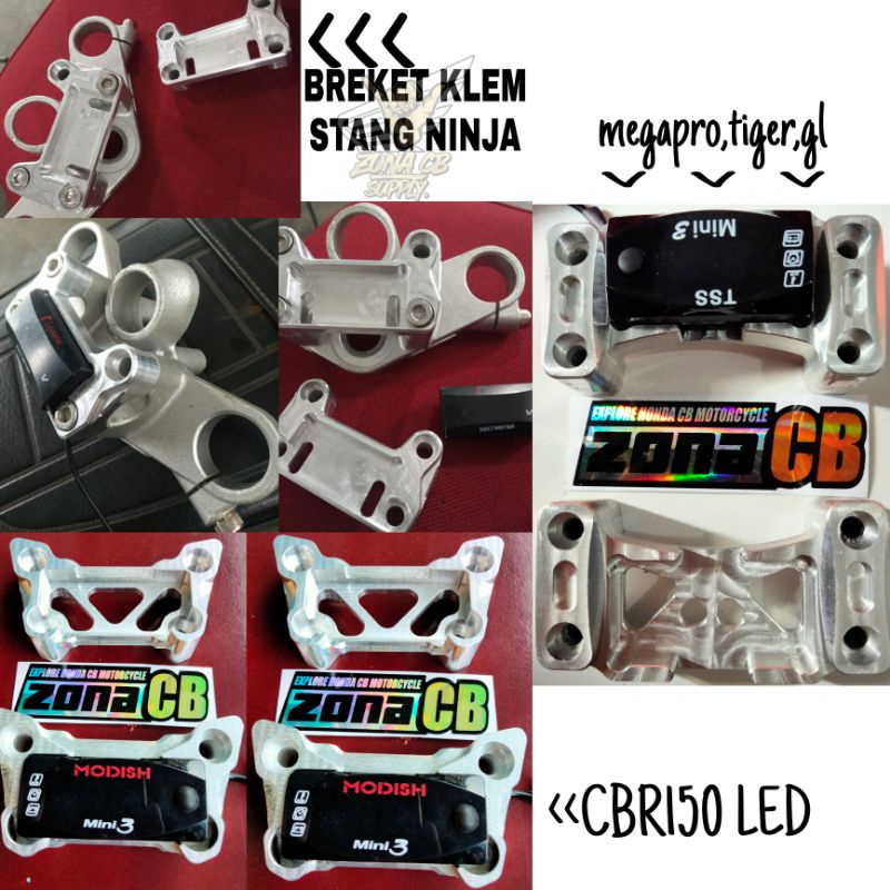 KLEM STANG STIR NINJA R RR ORIGINAL CNC GORILA MOZ IMPORT / BREKET STANG / KLEM STANG KE T SEGITIGA 