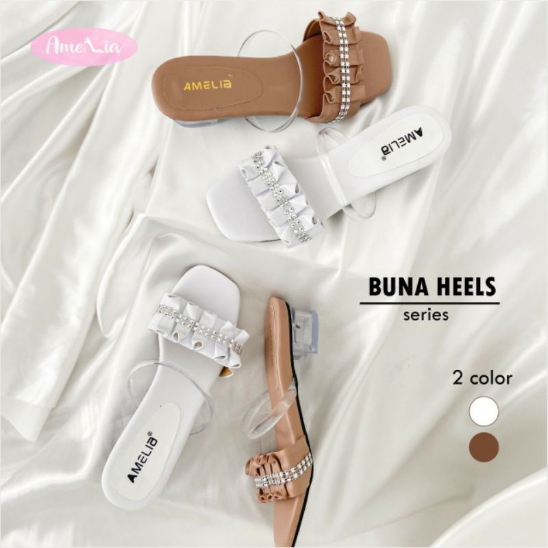 Sandal Heels wanita BUNA 3CM - BRAND AMELIA - Dijamin empuk dan anti licin