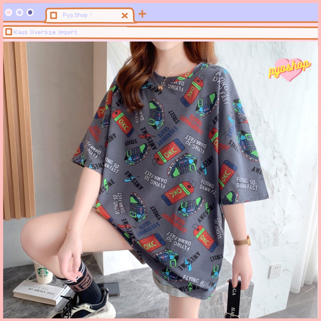 Kaos Oversize Import Model Longgar Motif London Street