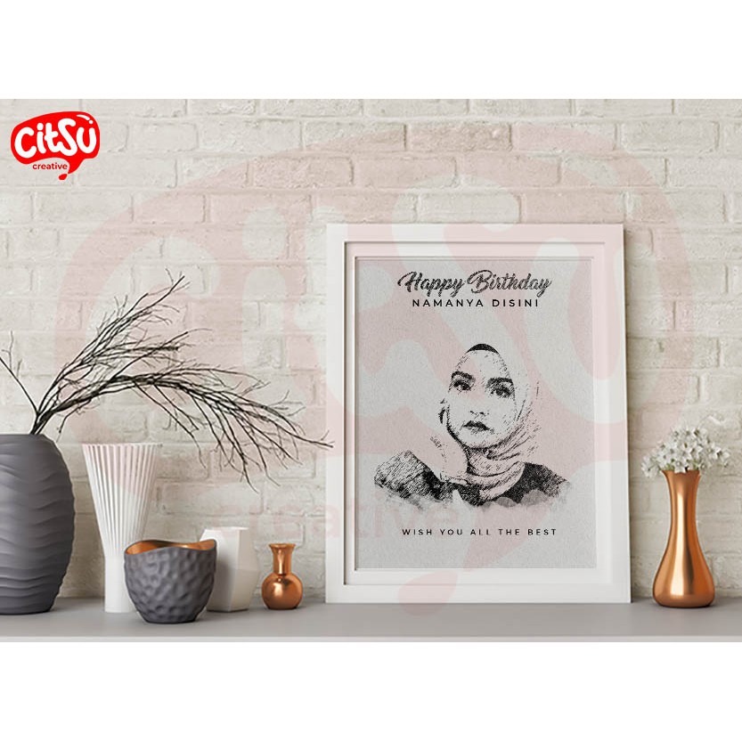 

Desain foto kado Pensil art desain cocok untuk ulang tahun anniversary wedding pernikahan teman