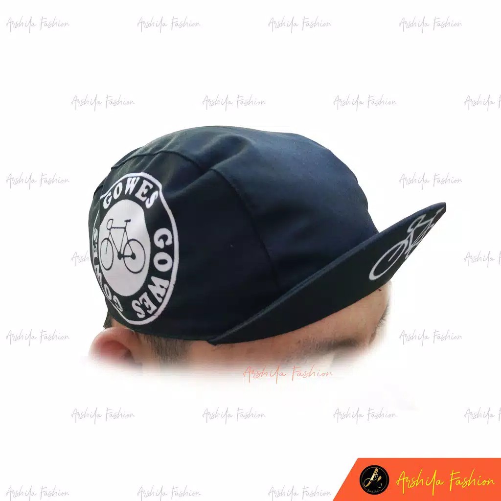 Topi sepeda/topi gowes/topi gaul/topi main-hitam sepeda bulat