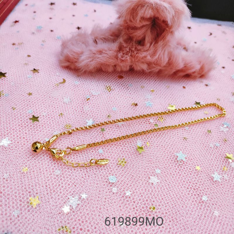 Gelang Kaki Titanium Wanita Anti Karat Lapis Emas Jewelry19899MO