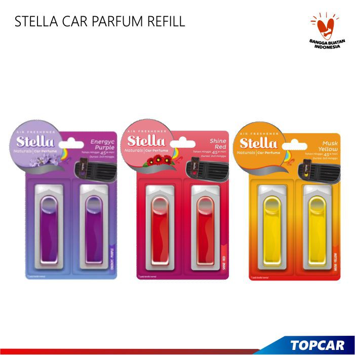 STELLA Car Parfum Set Refill Pengharum Interior Mobil Pewangi Kabin Mobil Penyegar Ruang Mobil