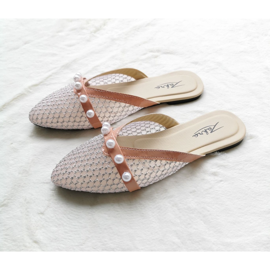 Arlaine- Berly selop wanita / sandal slop wanita / sandal brukat / sandal mutiara