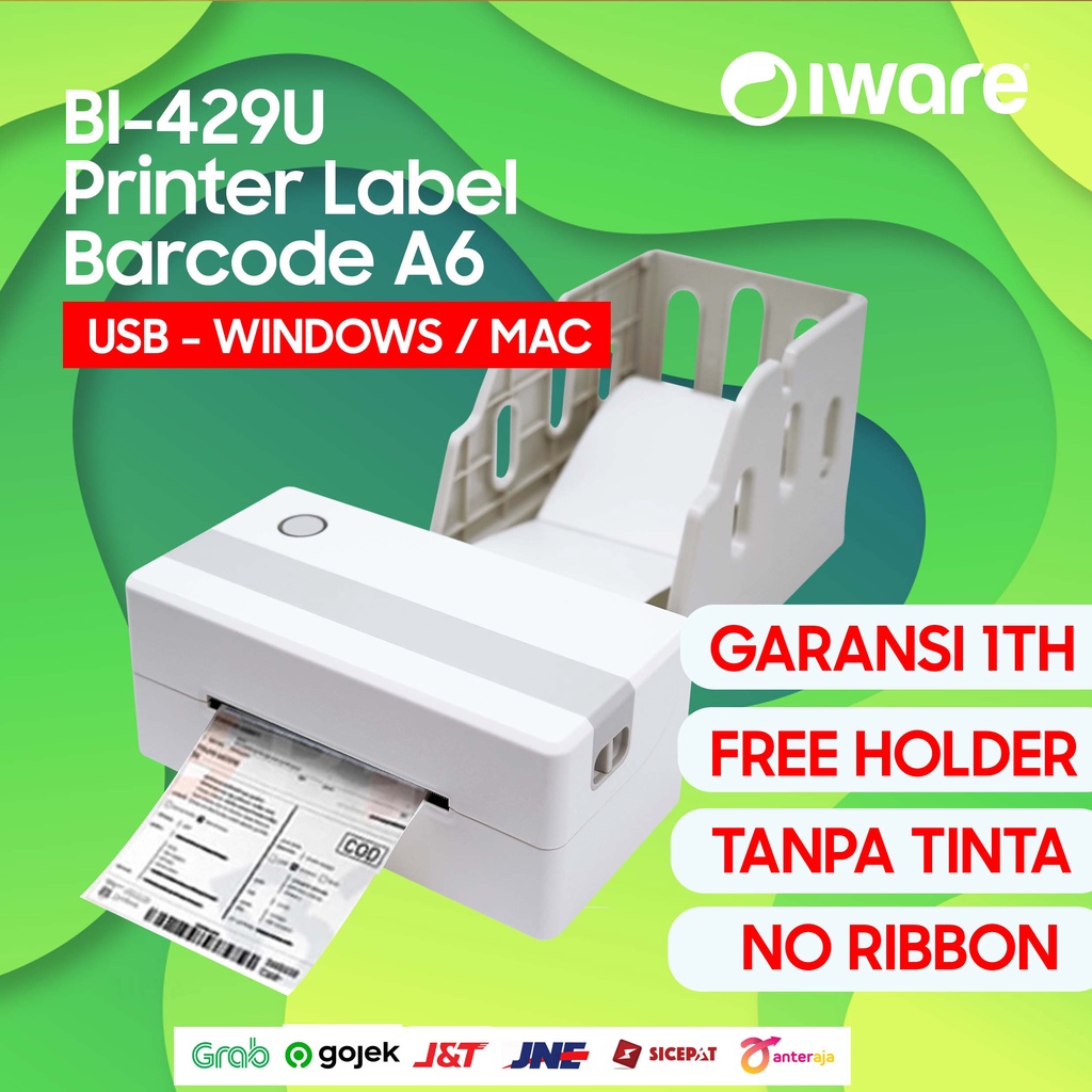 PRINTER LABEL BARCODE STICKER BP-428U/428 DIRECT THERMAL 108mm / A6 (USB) PRINTER LABEL BARCODE