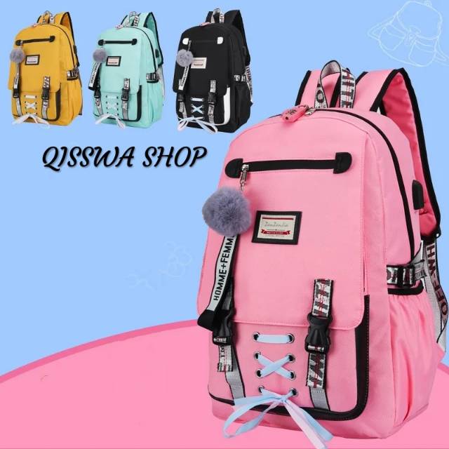 Qisswa_Backpack Multifungsi MARA'DREAM Stylish Backpack Korean Style Ransel Wanita Tas Ransel Anak Peremmpuan DIiamond Tas Sekolah SD SMP SMA Backpack Korea LEISURE Tas Backpack Schoolgirll Fashion Korea Terbaru Version Harajuku Ulzzangg High School