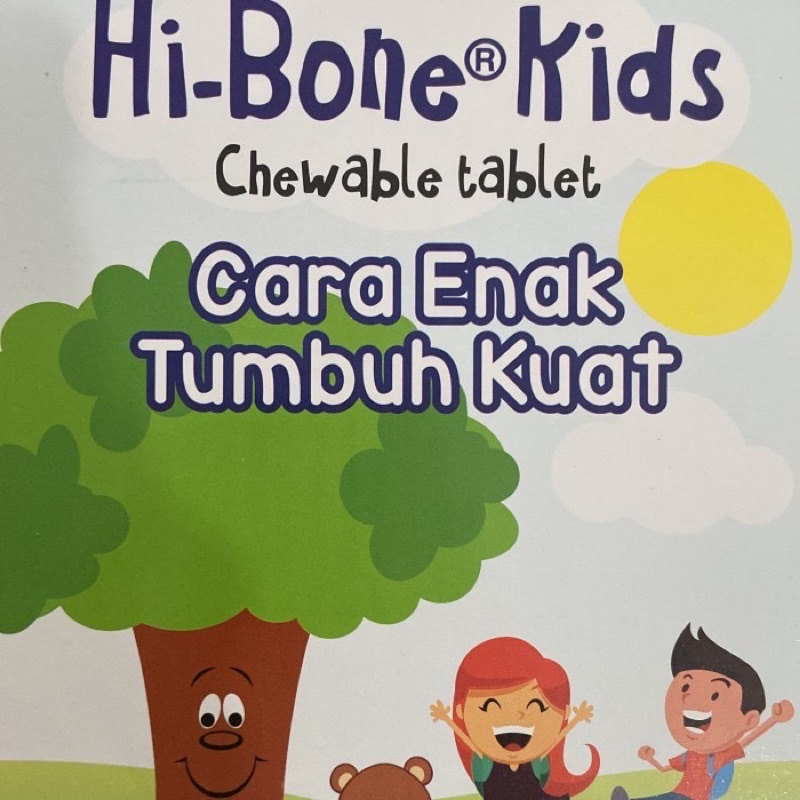 hibone kids botol kalsium kunyah rasa coklat