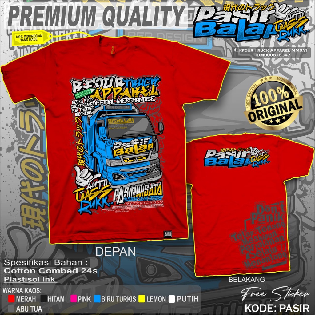 PROMO/OBRAL KILAT/KAOS TRUK PASIR PREMIUM DISTRO KAOS TRUCK PASIR BALAP KAOS TRUK PASIR BAHAN COTTON COMBED 24s SABLON PLASTISOL ORIGINAL RFOUR TRUCK APPAREL TERBARU KAOS TRUCK CANTER MANIA KAOS TRUCK DEWASA TRUK MUATAN PASIR