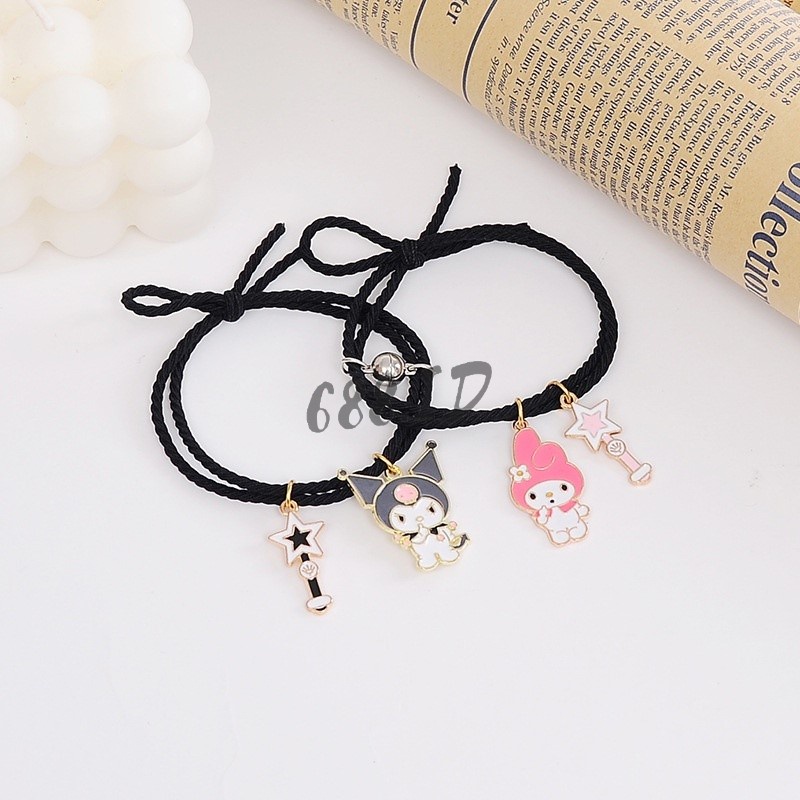 2pcs/set Gelang Couple Magnet Bestie Cinta 2 Orang Karakter Pasangan Sahabat Bestfriend Bestie Aksesoris Tangan Murah Meriah Lengkap GL 19