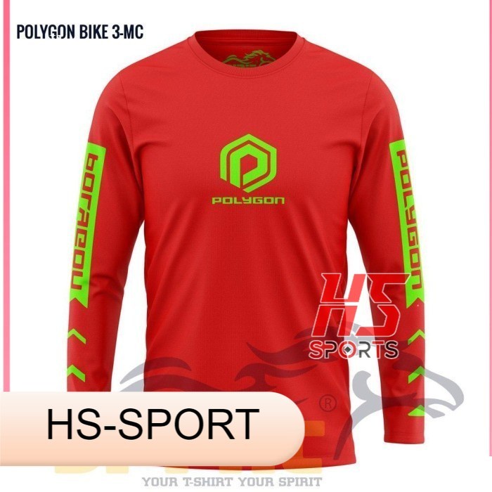 BAJU SEPEDA KAOS SEPEDA POLYGON MTB THRILL BIKE LIPAT LENGAN PANJANG - XS