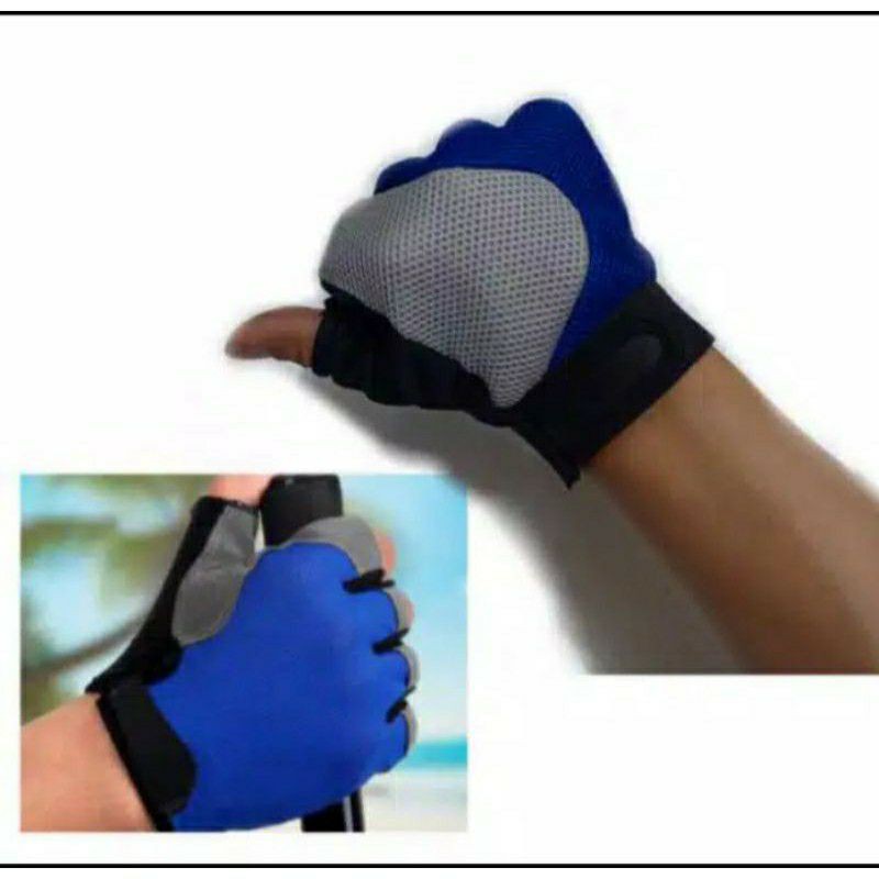 [COD] BIG PROMO Sarung Tangan Sepeda Half Finger bicycle cloth gloves gowes murah grosiran