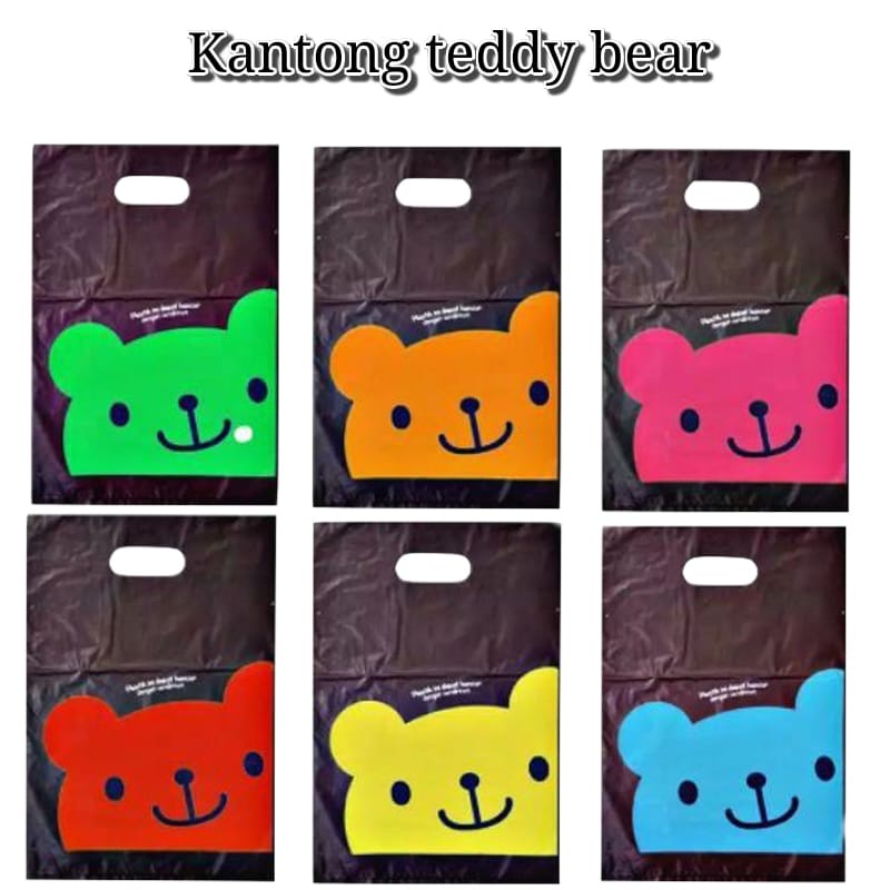 Oval Teddy Uk.25 / Kantong Kresek Motif / Plastik Olshop Motif / Plastik Motif / Kresek Motif/ kresek teddy oval/plastik packing teddy/plastik teddy hitam