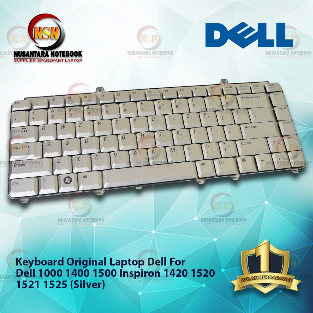 Keyboard Original Laptop Dell Vostro 1000 1400 1500 Inspiron 1420 1520 1521 1525 Keyboard - Silver