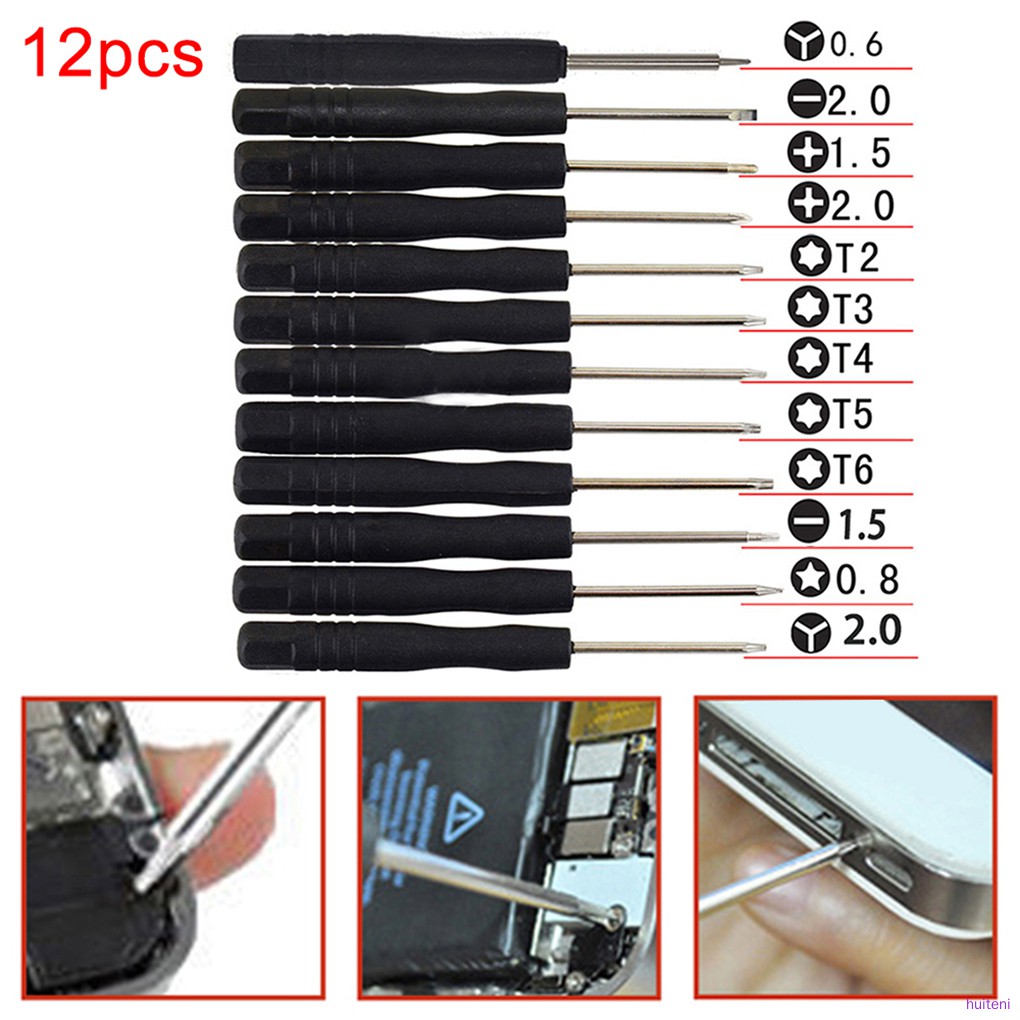 12pcs/set Mini Multi-Function Precision Screwdriver Set Smartphone Tablet Repairing Tools Set  huiteni