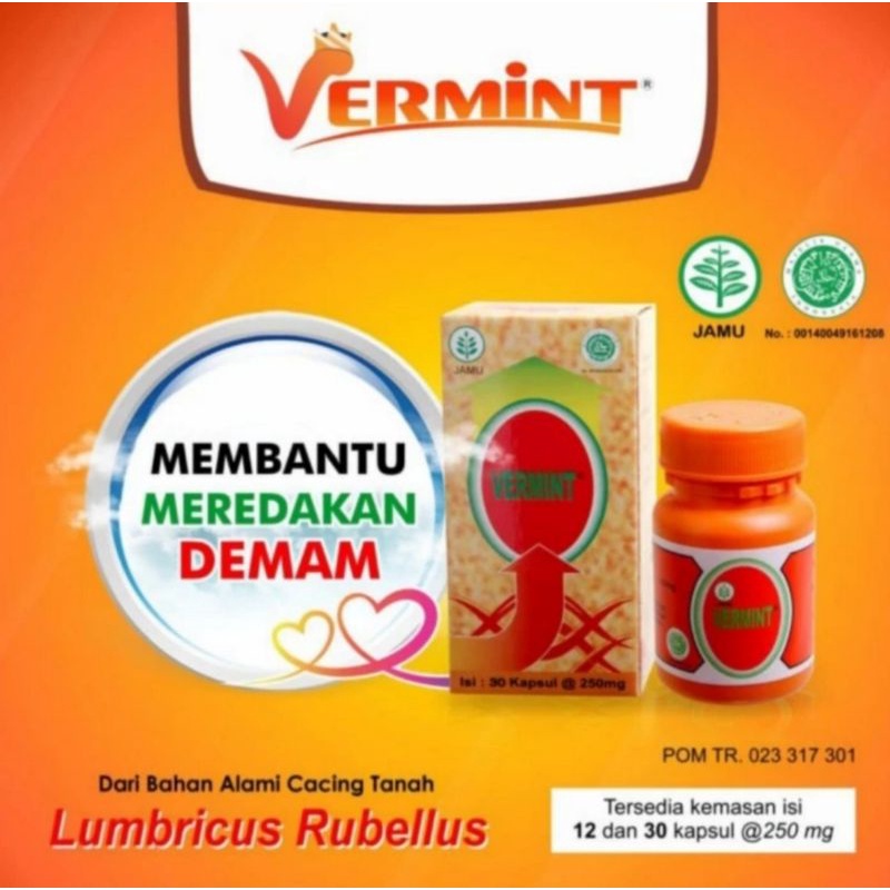 Vermint isi 30 kapsul . Obat cacing vermint isi 30 kapsul